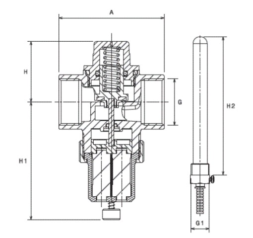 Supapă termică HERZ STS20 FI‑FI 3/4″ ᐈ Pentru cazane pe lemne
