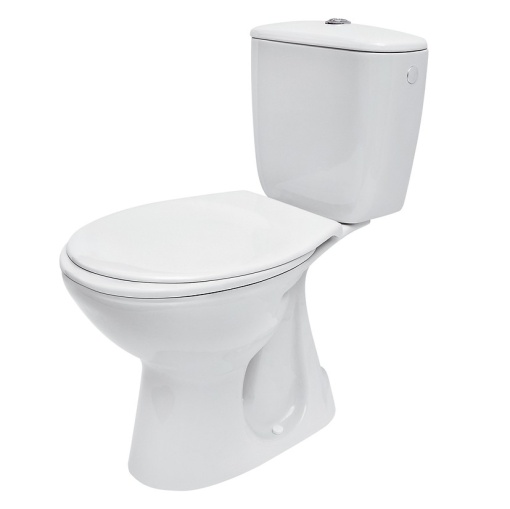 Set vas WC Cersanit K08-029-EX1, President, evacuare verticala, cu rezervor si capac inclus, Alb