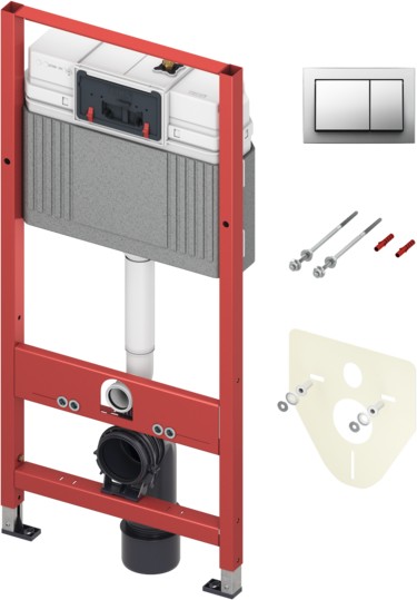 Set WC cu rezervor Base, inclusiv clapeta de actionare TECEbase crom lucios, inaltime de instalare 1120 mm, 9400406