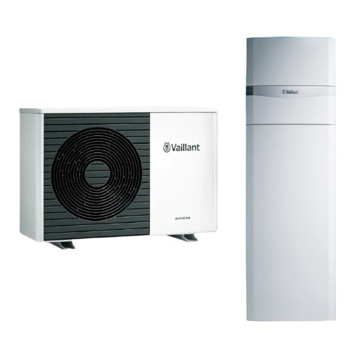 Pachet pompa de caldura Vaillant Unitower aer-apa 5.5 kW, Unitate externa aroTherm VWL55/5 + Unitate interna aroTherm Unitower VW58/5 cu boiler 188 litri