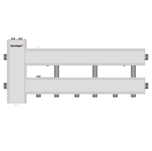Ansamblu distribuitor + Butelie de egalizare 1 1/4" - 1", 3+1 cai, iesiri jos, Termax KSH32D125.200