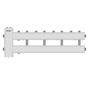 Ansamblu distribuitor + Butelie de egalizare 1 1/4" - 1", 4+1 cai, iesiri sus, Termax KSH42G125.200 - Img 1