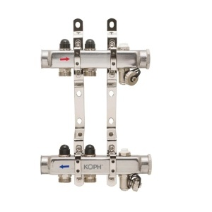 Ansamblu distribuitor pentru corpuri de incalzire, 2 cai, inox 1", KOPH/Jurgen