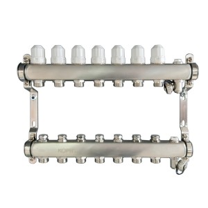 Ansamblu distribuitor pentru corpuri de incalzire, 9 cai, KOPH, inox 1"