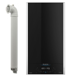 Centrala termica pe gaz in condensare Ariston Alteas One + Net 30 kW, schimbator de caldura brevetat XtraTech, functii Auto, Confort, Ingrijire si Programare ora, Clasa Energetica A+ pe incalzire, Negru - Img 1