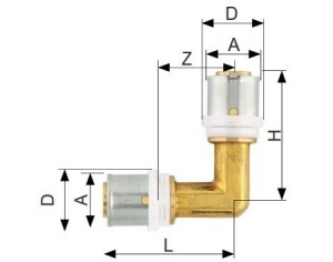 Cot HERZ PRESS Ø40 pentru teava multistrat
