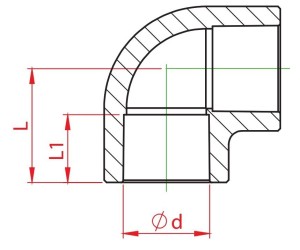 Cot teava PPR, Ø 40 mm, 90 grade, PN25