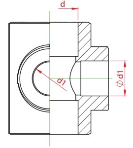 Cot triaxial teava PPR alb, Ø25, 90 grade, PN25