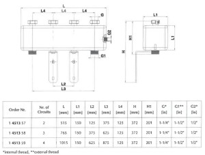 Distribuitor Herz Pumpfix Combi cu butelie de egalizare, 3 cai, DN25 - Img 4
