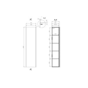 Dulap baie suspendat Virgo, 1 usa, S522-032, alb - Img 2