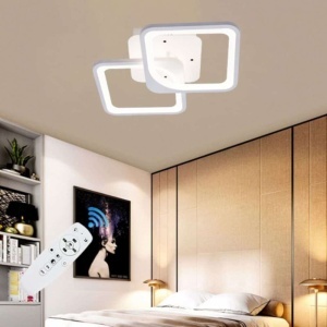 Lustra LED, Alb, cu telecomanda, WIFI 2.4G, lumina/rece/calda/neutra intensitate reglabila - Img 2