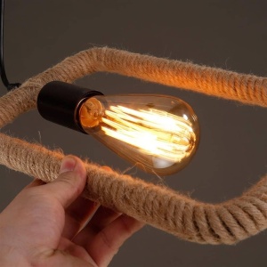 Lustra rustic cu sfoara, tip pendul, Dreptungi - Img 2