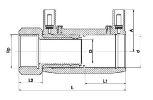 Mufa electrofuziune, Ø50 mm x 1 1/2I, PN16
