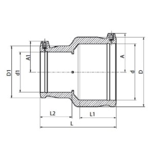 Mufa redusa electrofuziune, Ø110 x Ø75 mm, PN16