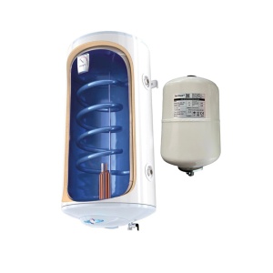 Pachet boiler termoelectric cu serpentina Tesy BiLight GCVS 804420 B11 TSR, 2000 W, 80 litri, serpentina pe partea dreapta, 0.8 Mpa, 18 mm si Vas expansiune 8 litri Termax pentru instalatii sanitare, Ø 215 mm, 1/2"