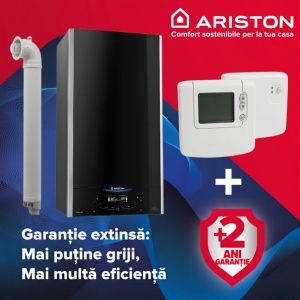 Pachet centrala Ariston ALTEAS ONE+ NET, 24 kW, Wi-fi, Clasa A+, Kit de evacuare inclus + Termostat ambient fara fir Honeywell DT92A + 2 ani extragarantie