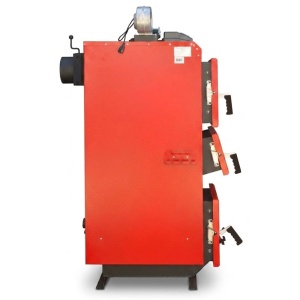 Pachet centrala/Cazan pe lemn/carbune Termax Grizzly 27 kW cu ventilator si automatizare, 180 m², Ø cos fum 180 mm, volum manta apa 105 litri, grosime focar 6 mm, randament 86%, Calorifere, Pompe de recirculare, Grup de siguranta - Img 4