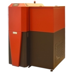 Pachet centrala mixta lemn/pelet Termax Tera 28 kW, 185 mp, buncar peleti 95 kg, volum manta apa 75 litri, diametru cos Ø120 mm, Termostat inteligent KOPH I302, Pompa recirculare, Boiler termoelectric 100 litri, Grup siguranta, Calorifere si Robineti - Img 3