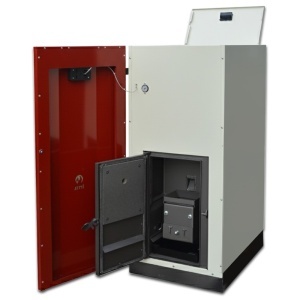 Pachet centrala termica cu peleti KOPH GT 25 kW, pompa de circulatie, vas de expansiune, supapa de siguranta, display electronic - Img 2