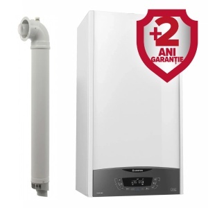 Pachet centrala termica pe gaz/GPL in condensare Ariston Clas One 35 kW, Wi-Fi, incalzire si ACM, Kit evacuare inclus + Extragarantie 2 ani