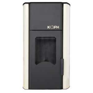 Pachet Smart Control - Termosemineu cu peleti KOPH PM 30 kW, 200 mp, diametru cos fum ⌀80 mm, pompa recirculare si vas expansiune incorporate, Crem + Termostat inteligent KOPH I302 WiFi + Aspirator cenusa 1000W + Stabilizator tensiune