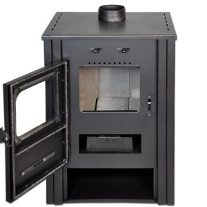 Pachet soba pe lemn Termax Haiduc, 7.02 kW, randament 85.74%, 45 m², Rosu, set accesorii, aspirator cenusa si suport lemne foc metalic Termax XL - Img 6