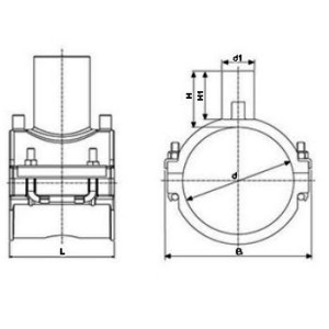 Sa bransament electrofuziune, Ø180 x Ø110 mm, PN16