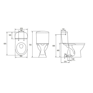 Set vas WC stativ, Roma, cu rezervor si capac din polipropilena inclus, R02-020, alb - Img 2