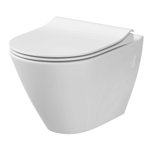 Set vas WC suspendat City oval, capac inclus soft close slim, K701-104-ECO54, alb