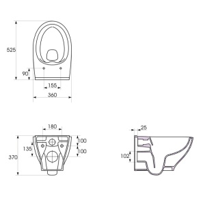 Set vas WC suspendat Moduo, capac inclus soft close, K701-147, alb - Img 3