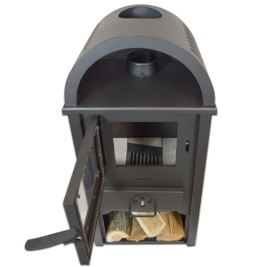 Soba pe lemn Termax Toader, 7.02 kW, randament 85.74%, 45 m², spatiu depozitare lemne, Antracit - Img 4