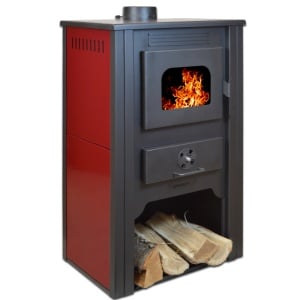Termosemineu pe lemn Termax Alma, 11.52 kW, randament 85.59%, 75 m², Bordo