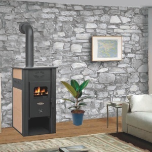 Termosemineu pe lemn Termax Thermis, 24.43 kW, randament 85.10%, 155 m², Bej - Img 2