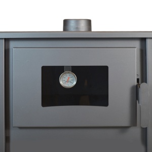 Termosoba pe lemn Termax Zorile, 24.43 kW, cuptor integrat, randament 85.10%, 155 m², Rosu - Img 7