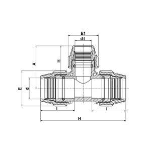 Teu redus PEHD, Ø63 x Ø40 x Ø63 mm, PN16, Plasson
