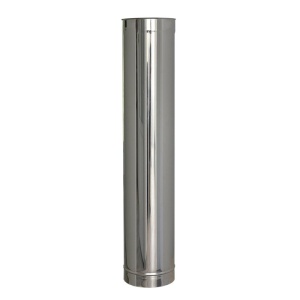 Tub inox pentru cos fum KOPH, lungime 1 m, diametru interior 160 mm, simplu perete, neizolat