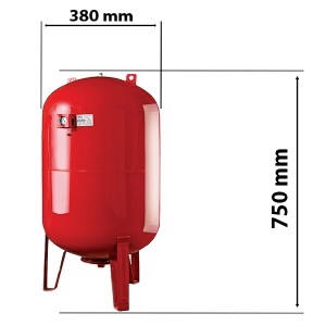 Vas expansiune 50 litri MIT cu manometru pentru instalatii de incalzire, Ø 380 mm, 1"