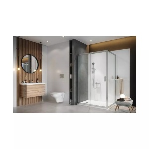 Cabina de dus dreptunghiulara Arteco, cu usa culisanta, 120x90, crom - Img 3