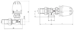 Cap termostatic retur Mini M 28 x 1,5, 15 mp, HERZ, pentru radiatoare - Img 2