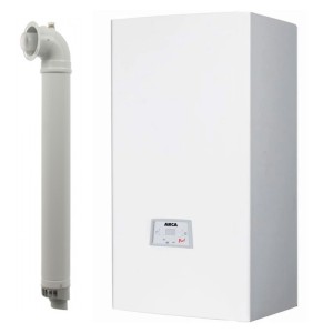 Centrala termica pe gaz conventionala Arca Pixel 25F, 24 kW conventionala, tiraj fortat, incalzire si ACM, Kit de evacuare inclus