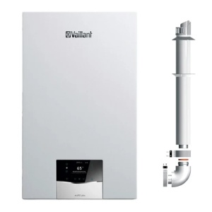 Centrala termica pe gaz in condensare Vaillant ecoTEC plus VUI 32CS/1-5, 27 kW, incalzire + ACM cu boiler 20 litri, Kit de evacuare inclus - Img 1