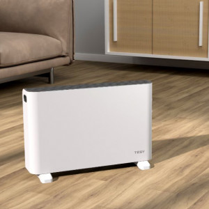 Convector de podea Tesy CN 207 ZF W, 4 optiuni de setare a caldurii: 1000/2000 W + ventilator, termostat, functie turbo, Alb