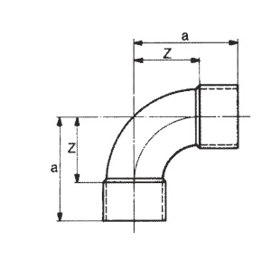 Cot Cupru, FI-FI, Ø54 mm, 90° - Img 2