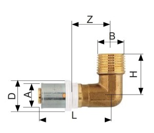 Cot HERZ PRESS 20 x 3/4E pentru teava multistrat