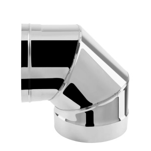 Cot inox izolat DP 90°, Ø120 mm, model P1