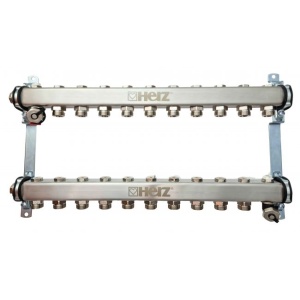 Distribuitor pentru corpuri de incalzire, 10 cai, HERZ, inox 1"
