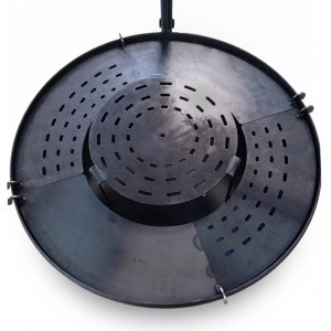 Gratar mobil multifunctional GRILL MASTER 3 in 1, din otel, rotisor cu motor electric, suport ceaun, pentru 10 persoane - Img 4