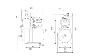 Hidrofor Grundfos JP 4-47 PT-H BBVP, 4 m³/h, 41 m, 2800 RPM, 850 W, Grundfos