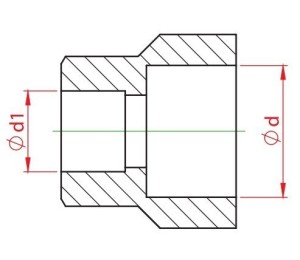Mufa redusa teava PPR alb, Ø40 - Ø20 mm, PN25