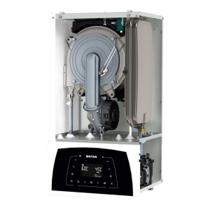 Pachet apartament cu 1 camera, centrala termica pe gaz in condensare 25 kW, Motan Condens Plus 100 25 C38GC25V1XP4, +2 ani Extra Garantie, Calorifere, Termostat Wireless, Set robineti tur/retur, Kit evacuare inclus si Kit complet armaturi montaj - Img 5
